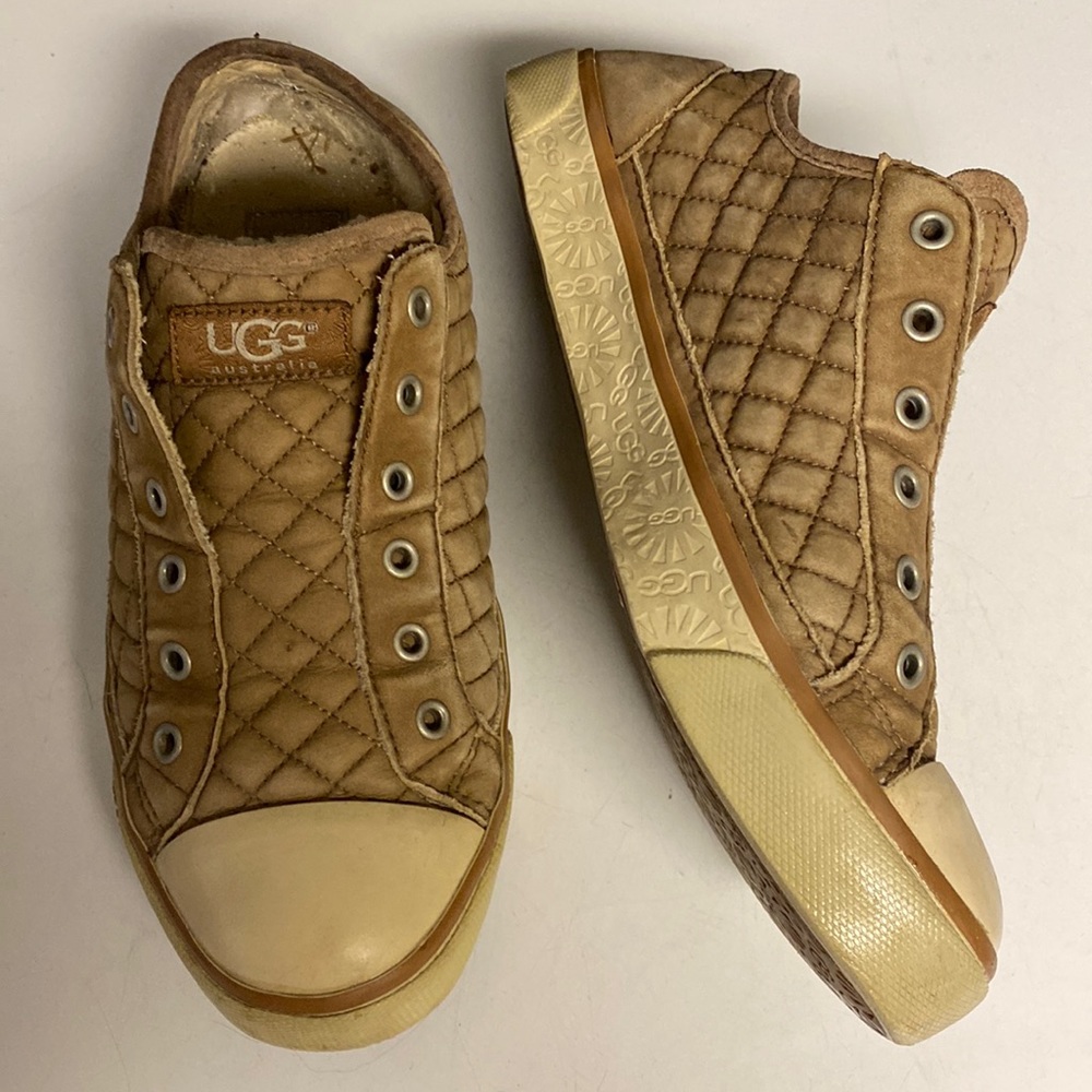 UGG Laela Tan Wool Lined Slip On Sneaker Shoes Size 7